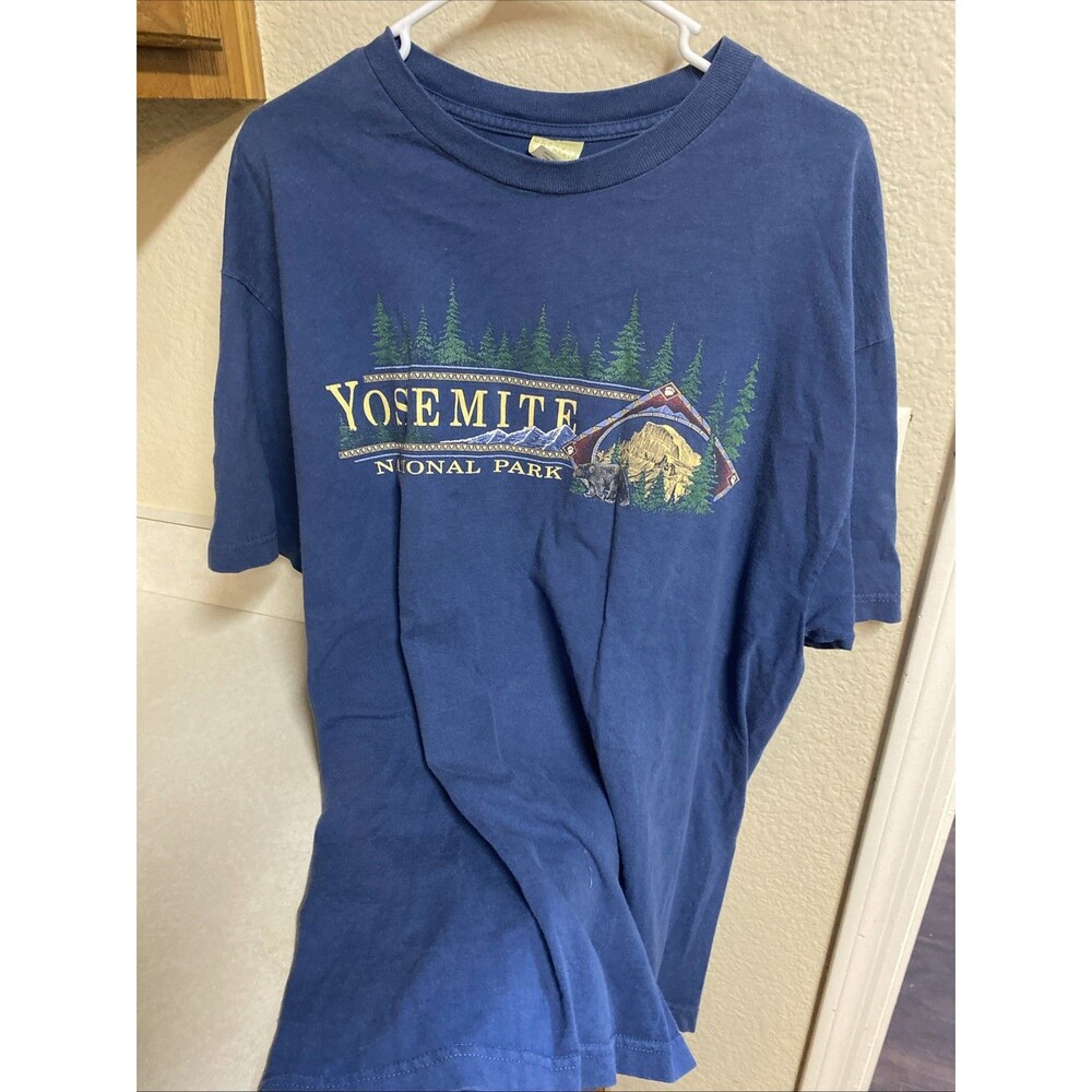 Vintage 90’s Yosemite National Park Blue Graphic T Shirt Men’s XL Outdoors